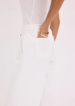 Outlet Pantalón de pernera ancha con elástico Mujer Pantalones