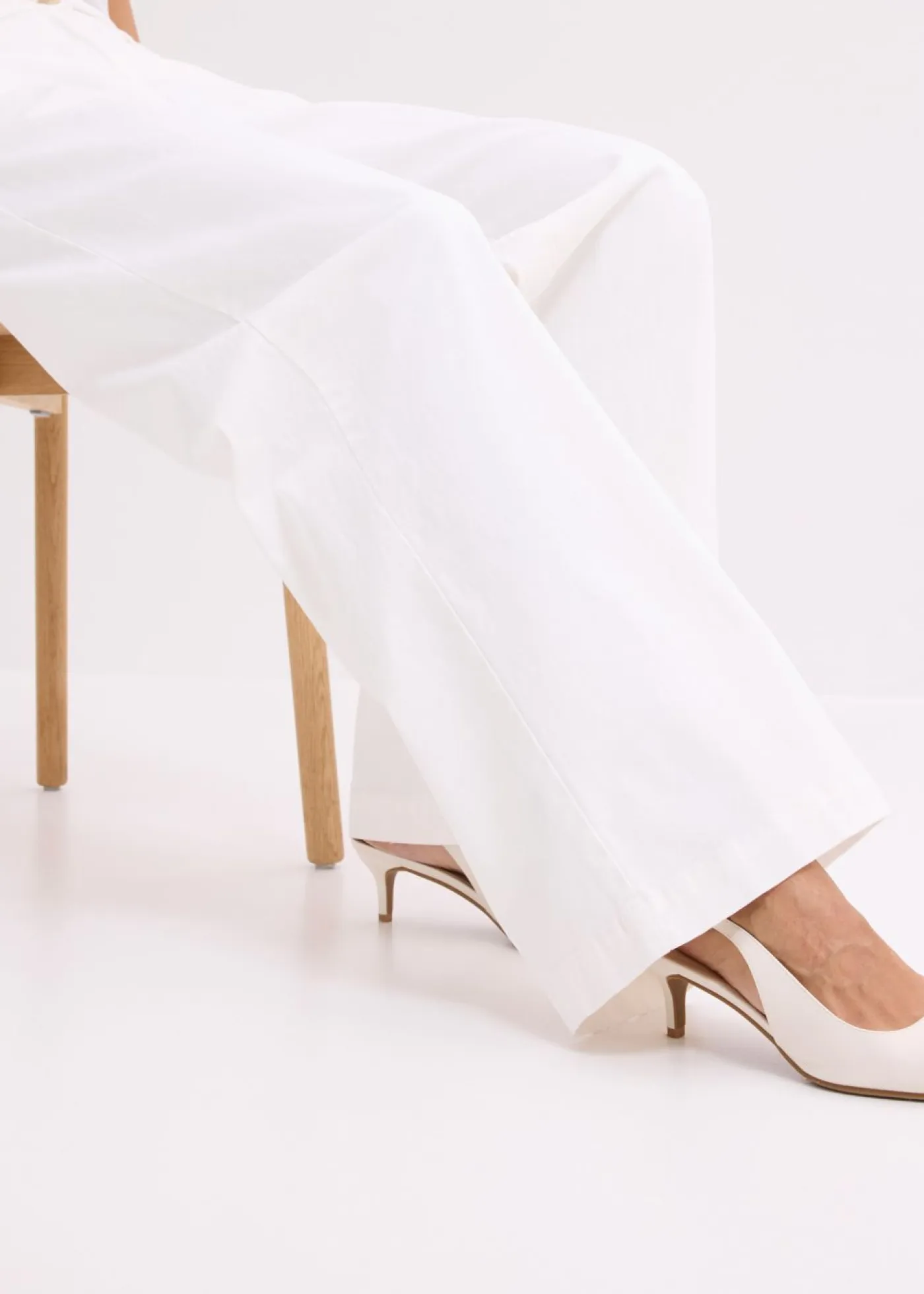 Outlet Pantalón de pernera ancha con elástico Mujer Pantalones