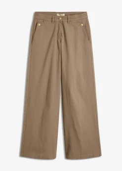 New Pantalón de pernera ancha con elástico Mujer Pantalones