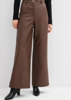 Pantalón de piel sintética Mujer Esenciales|Pantalones