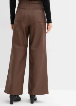 Pantalón de piel sintética Mujer Esenciales|Pantalones