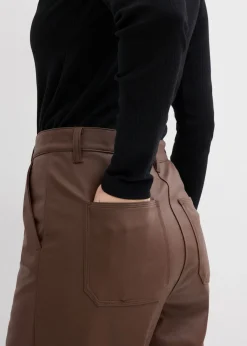 Pantalón de piel sintética Mujer Esenciales|Pantalones