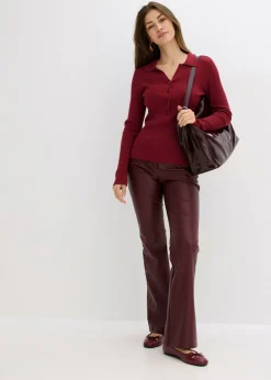 Pantalón de piel sintética Mujer Pantalones