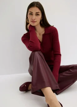 Pantalón de piel sintética Mujer Pantalones