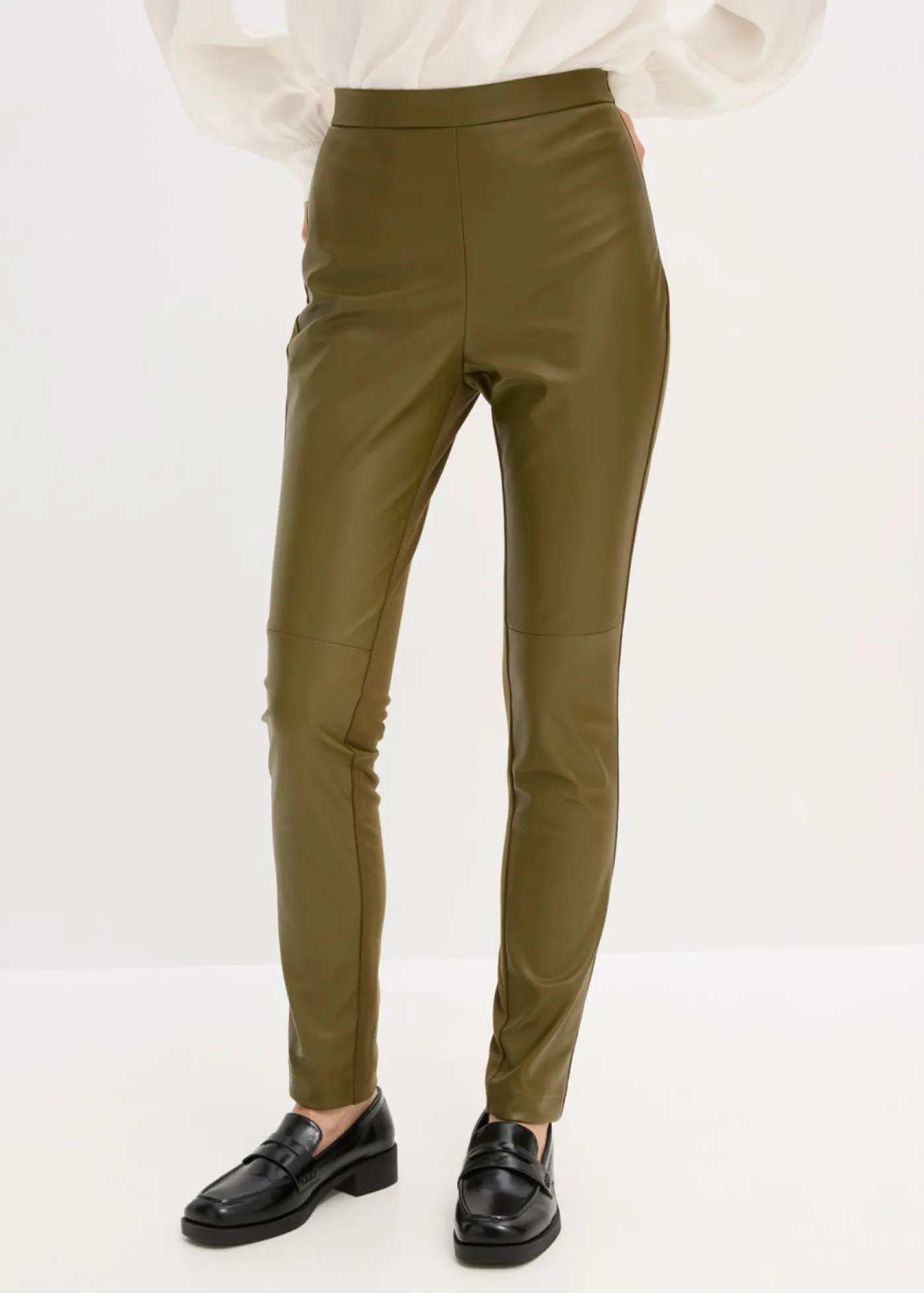 Sale Pantalón de piel sintética en mezcla Punto di Roma Mujer Pantalones