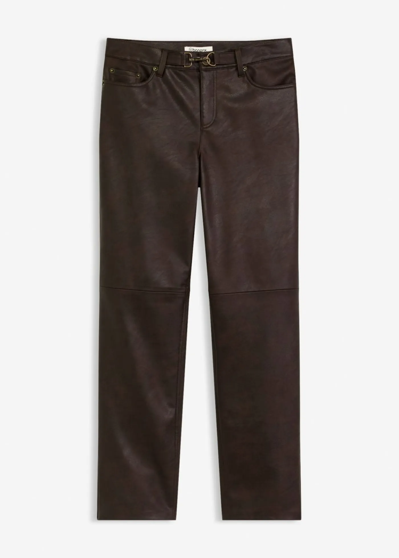 Best Pantalón de piel sintética con efecto desgastado Mujer Pantalones