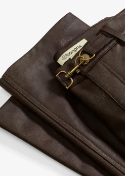 Best Pantalón de piel sintética con efecto desgastado Mujer Pantalones