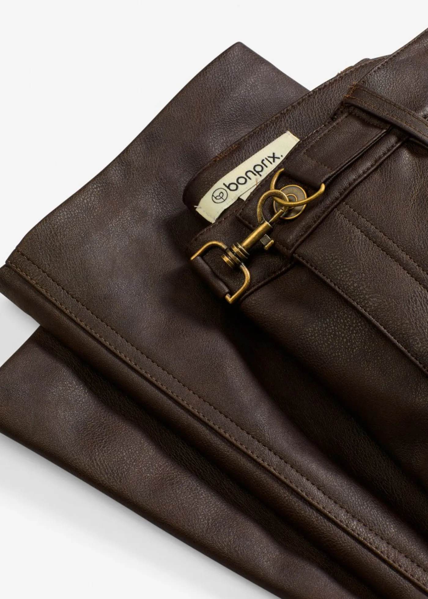 Best Pantalón de piel sintética con efecto desgastado Mujer Pantalones