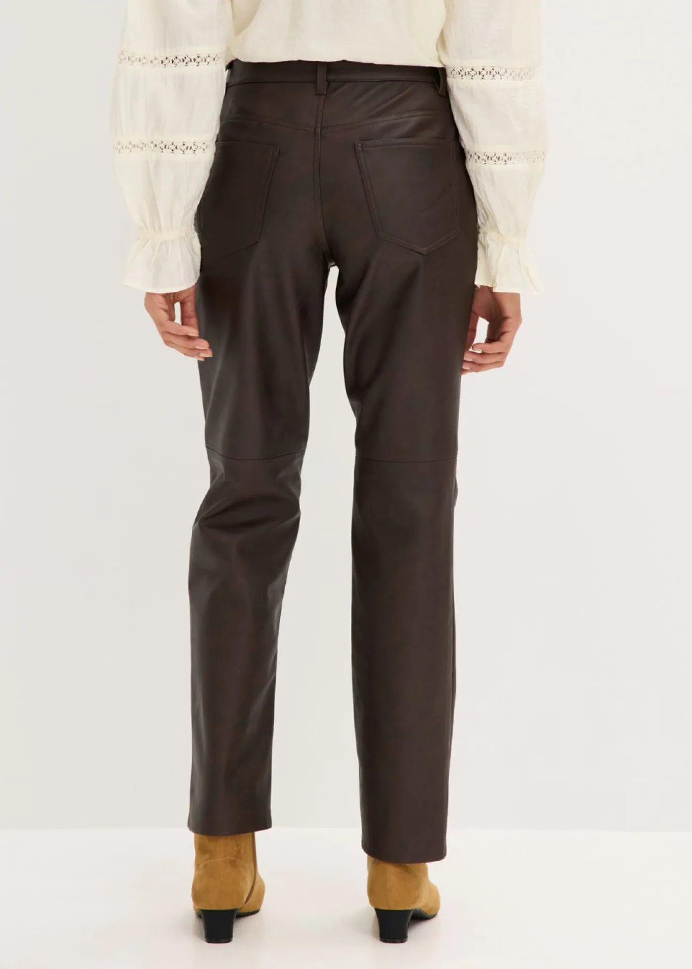 Best Pantalón de piel sintética con efecto desgastado Mujer Pantalones