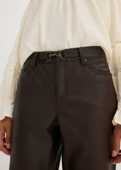 Best Pantalón de piel sintética con efecto desgastado Mujer Pantalones