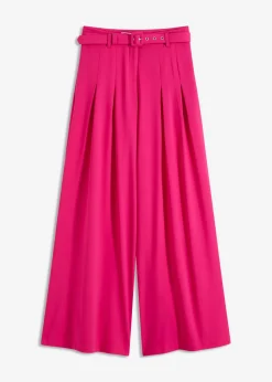 Discount Pantalón de pinzas con cinturón (2 piezas) Mujer Pantalones