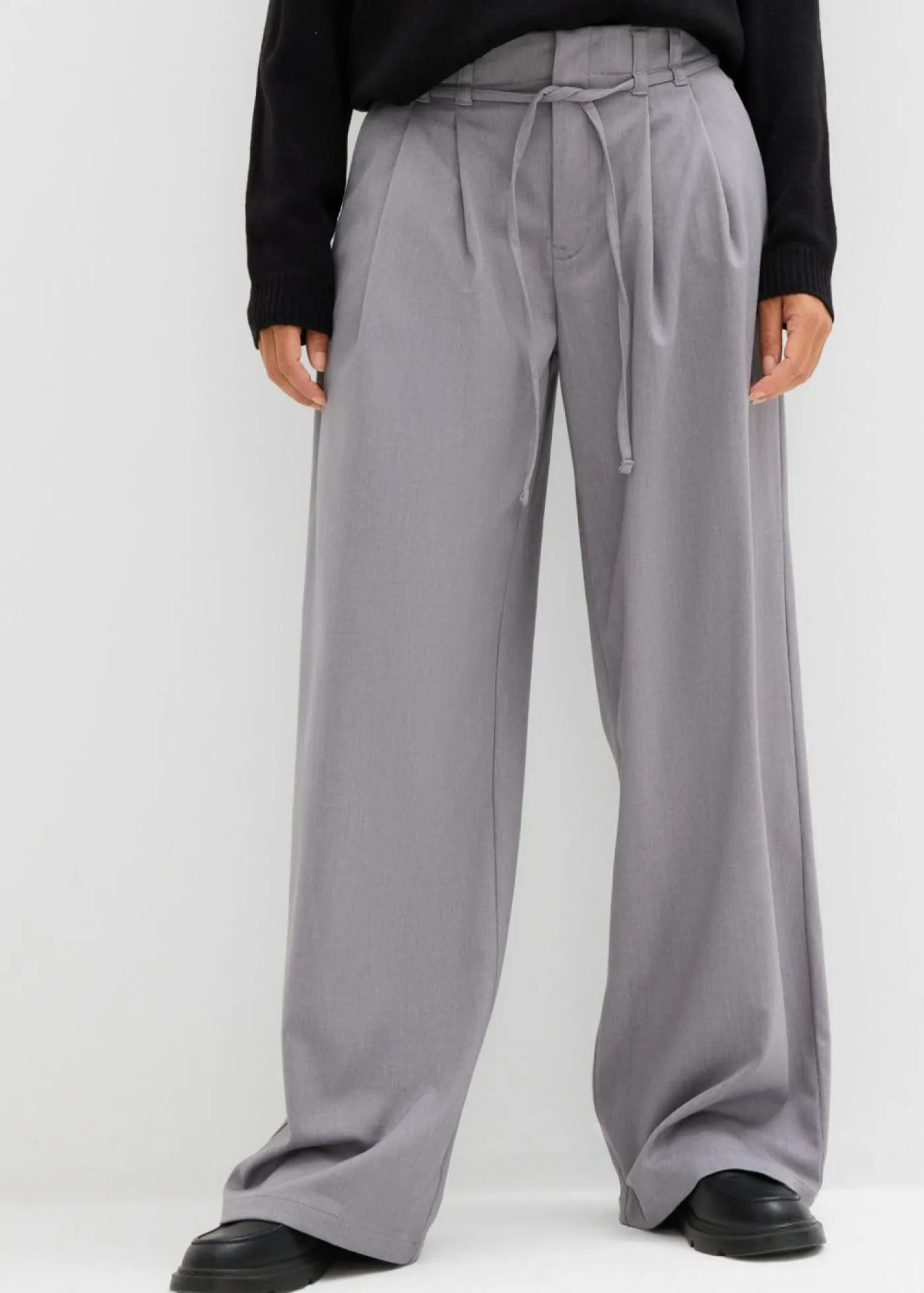 Outlet Pantalón de pinzas con cordón Mujer Pantalones