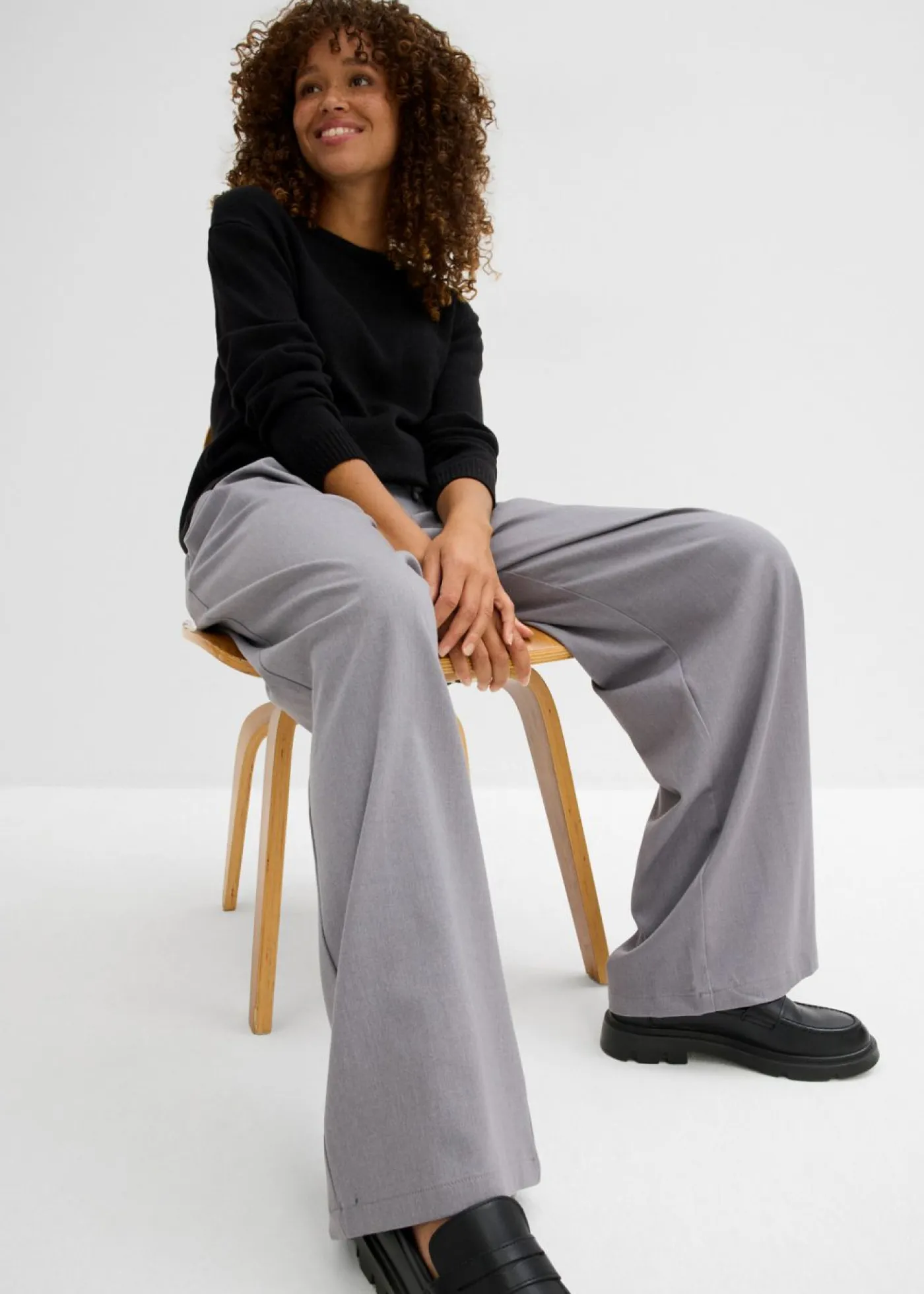Outlet Pantalón de pinzas con cordón Mujer Pantalones