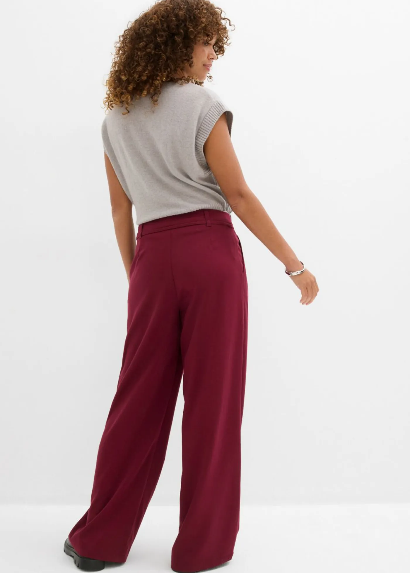Sale Pantalón de pinzas con cordón Mujer Pantalones