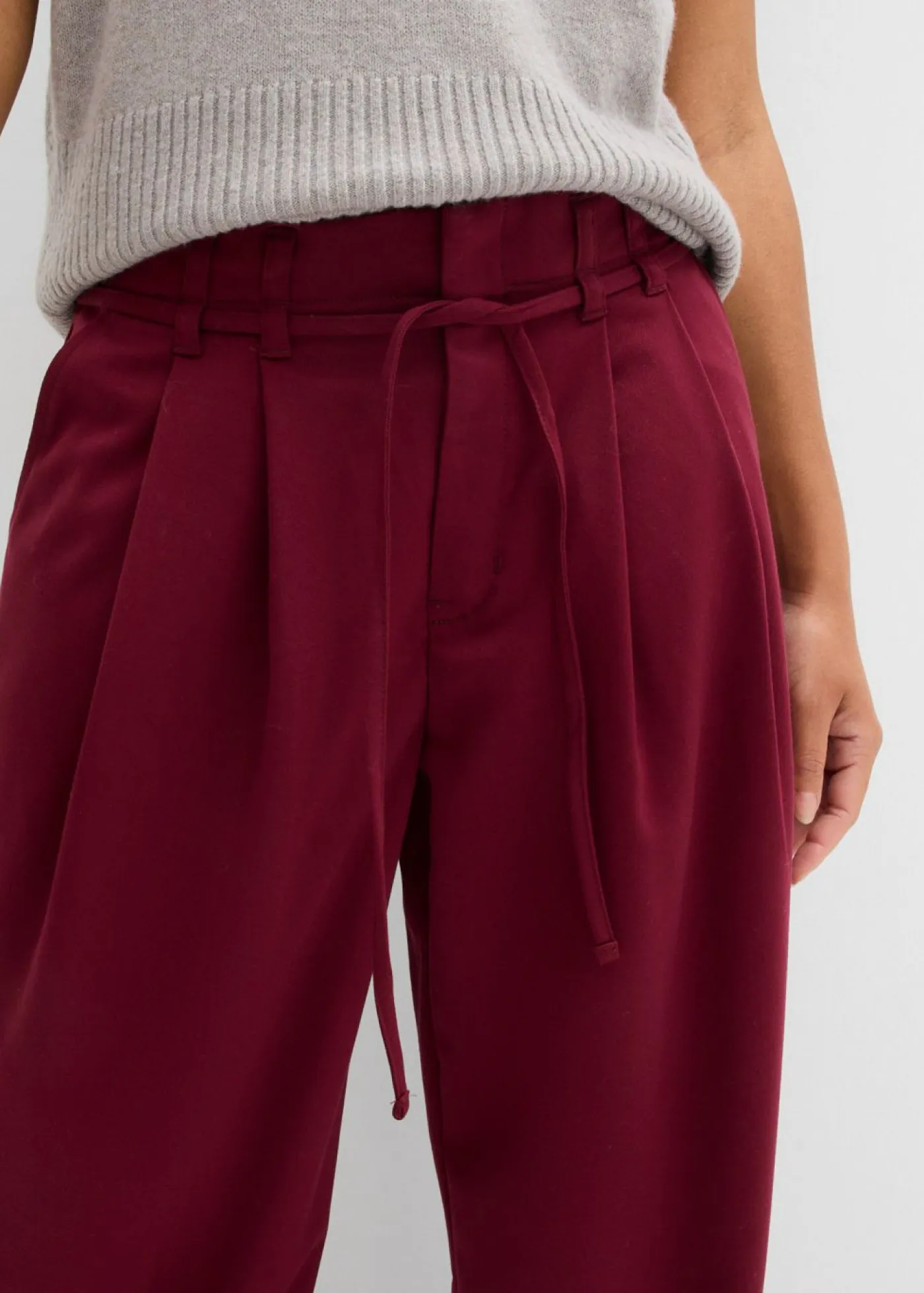 Sale Pantalón de pinzas con cordón Mujer Pantalones
