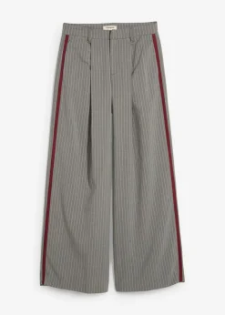 Hot Pantalón de pinzas con rayas de contraste Mujer Pantalones