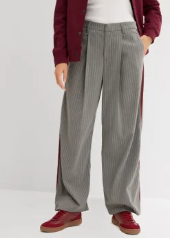 Hot Pantalón de pinzas con rayas de contraste Mujer Pantalones