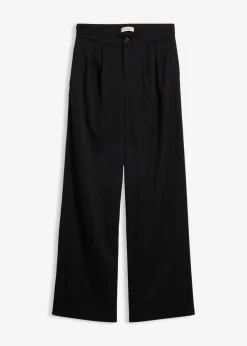 Pantalón de pinzas con viscosa Mujer Pantalones