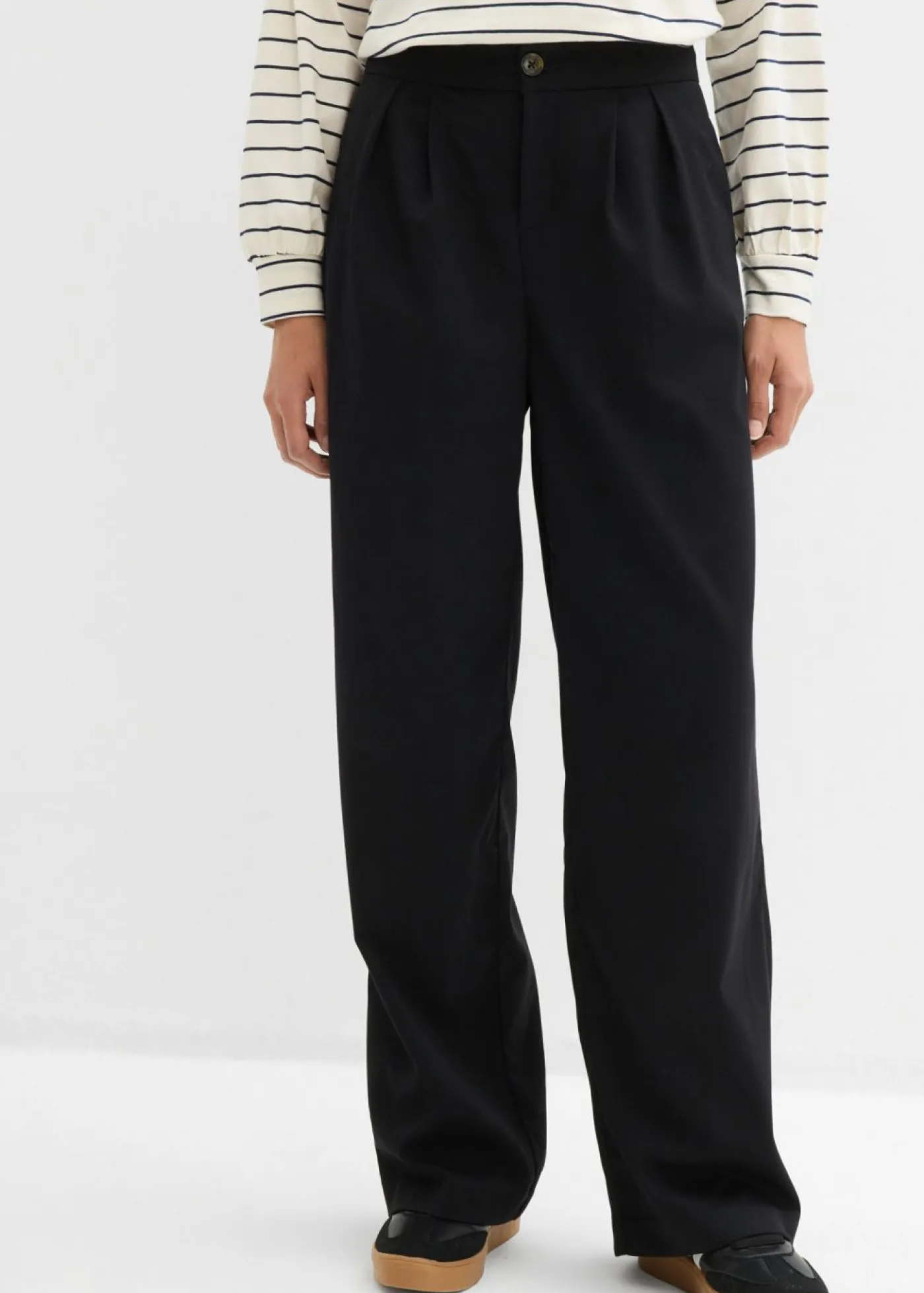 Pantalón de pinzas con viscosa Mujer Pantalones