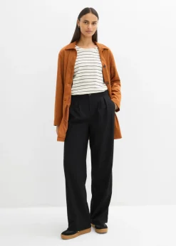 Pantalón de pinzas con viscosa Mujer Pantalones