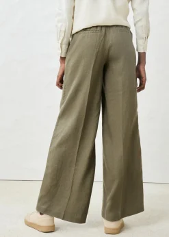 Clearance Pantalón de pinzas de lino puro Mujer Premium|Pantalones
