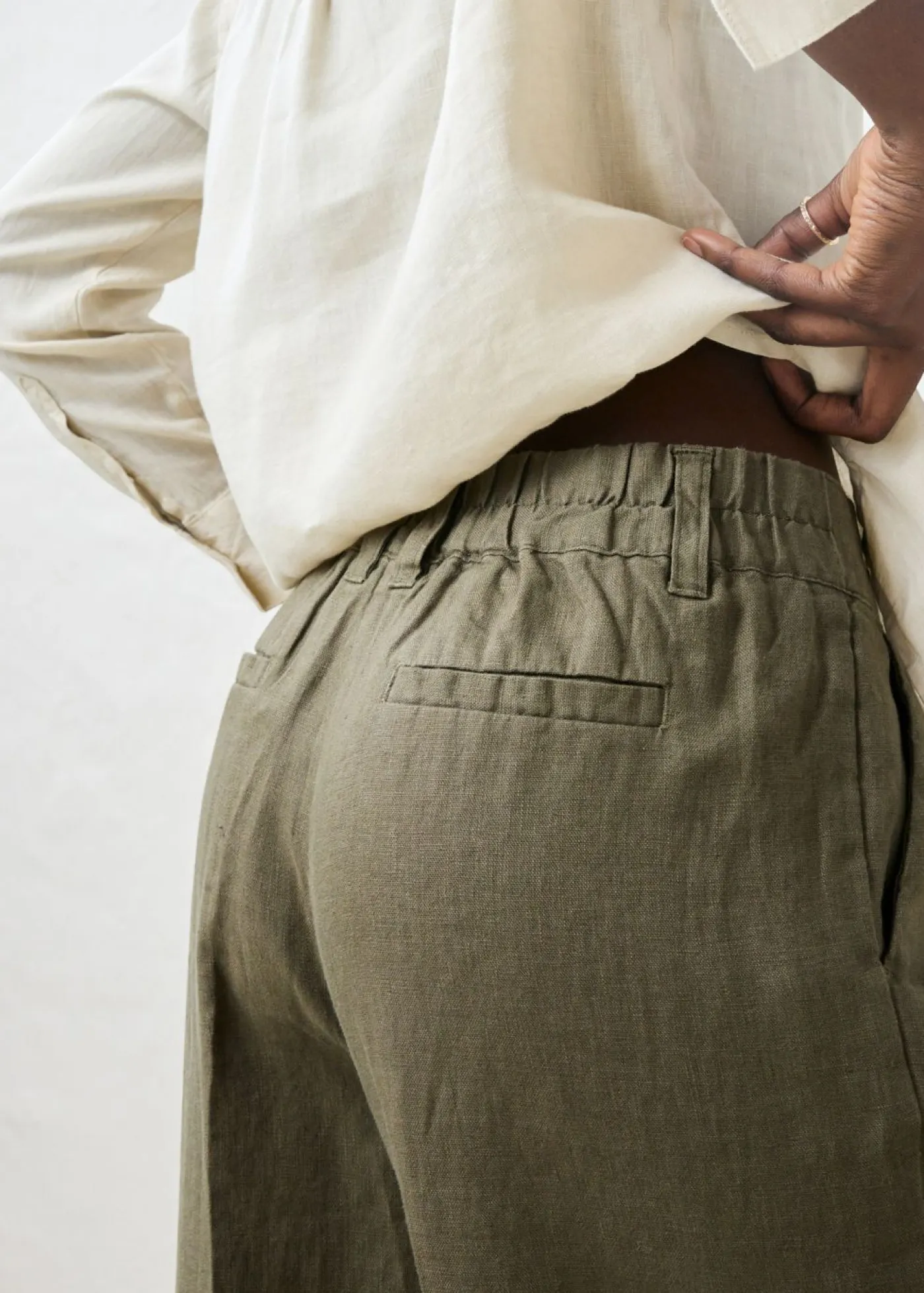 Clearance Pantalón de pinzas de lino puro Mujer Premium|Pantalones