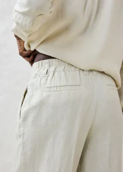 Outlet Pantalón de pinzas de lino puro Mujer Premium|Pantalones
