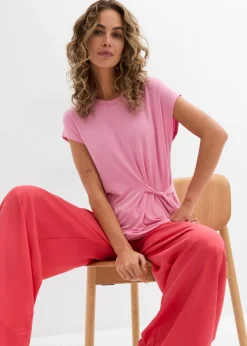 New Pantalón de pinzas de lyocell fluido Mujer Esenciales|Pantalones