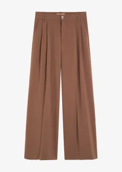 Sale Pantalón de pinzas de mezcla de viscosa fluida Mujer Pantalones