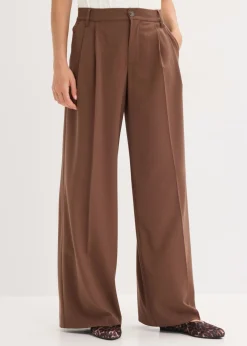 Sale Pantalón de pinzas de mezcla de viscosa fluida Mujer Pantalones