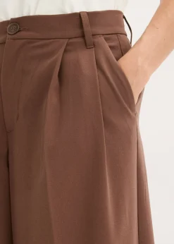 Sale Pantalón de pinzas de mezcla de viscosa fluida Mujer Pantalones