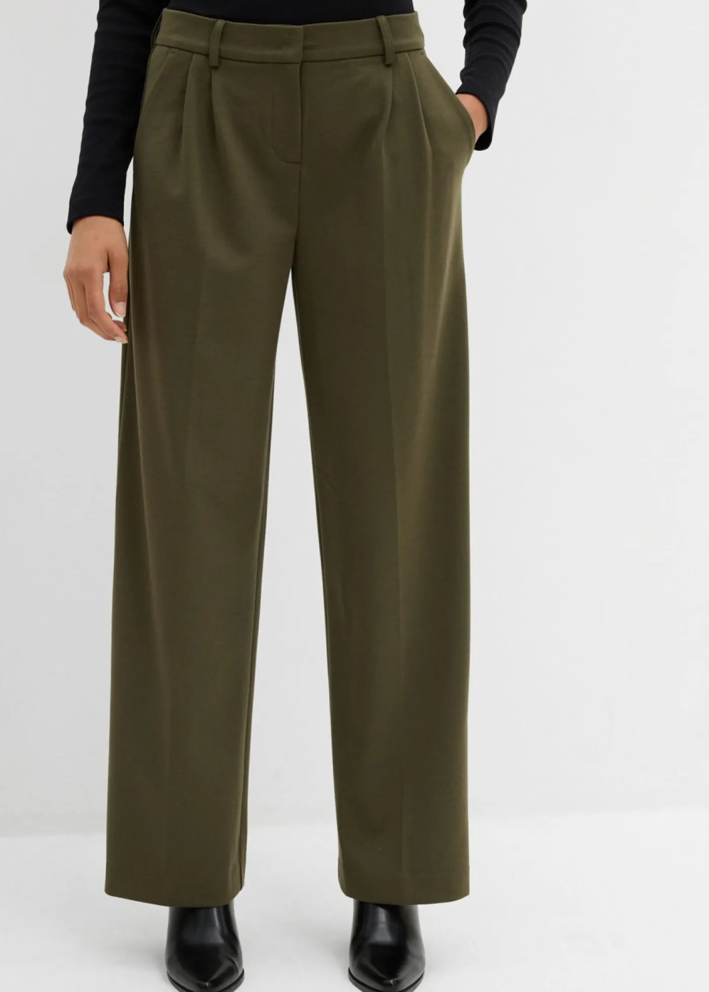 Hot Pantalón de pinzas de mezcla de viscosa Mujer Esenciales|Pantalones