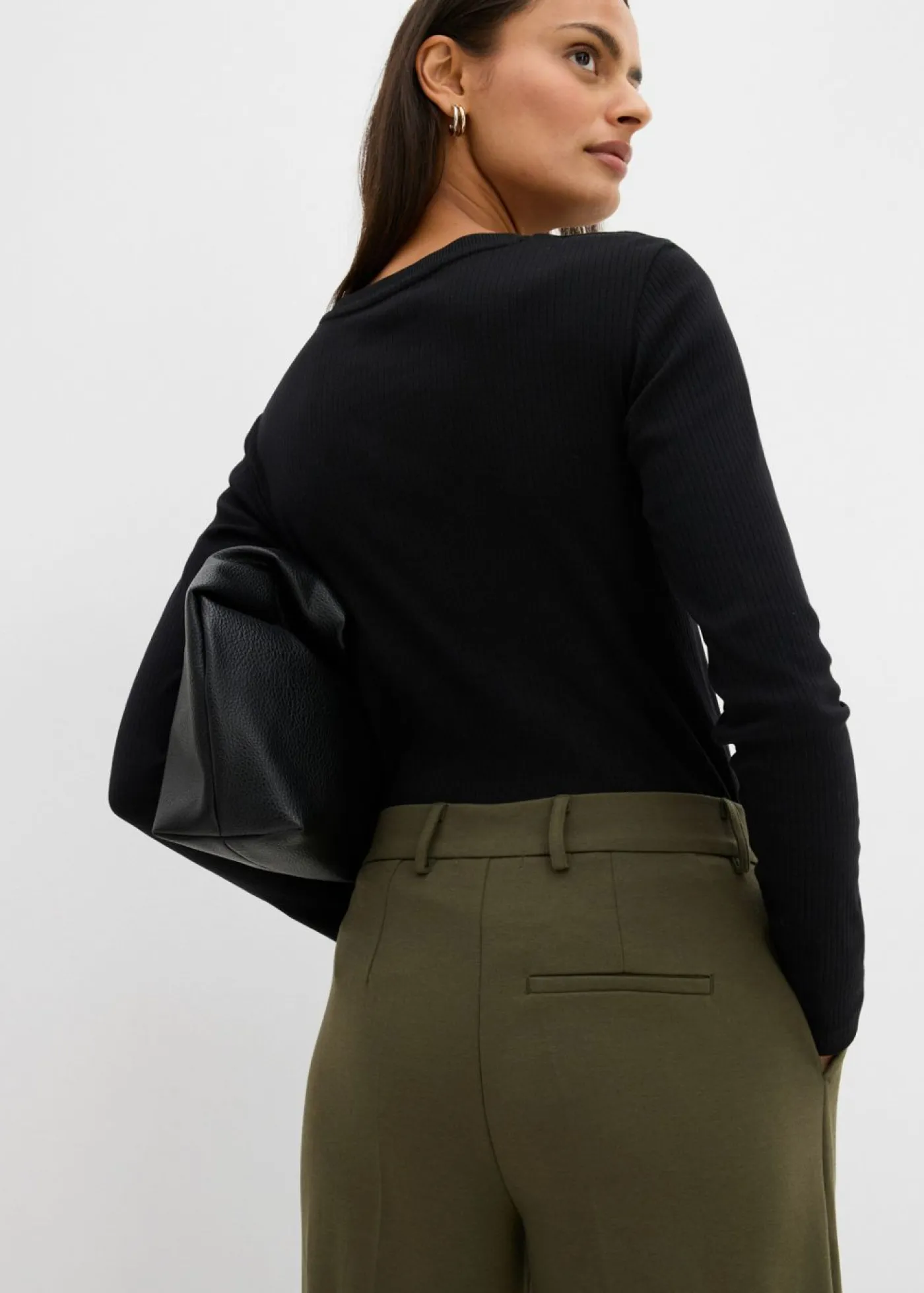 Hot Pantalón de pinzas de mezcla de viscosa Mujer Esenciales|Pantalones