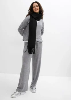 Pantalón de punto con aspecto de punto Mujer Pantalones