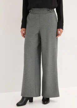 Clearance Pantalón de punto con cierre decorativo Mujer Pantalones