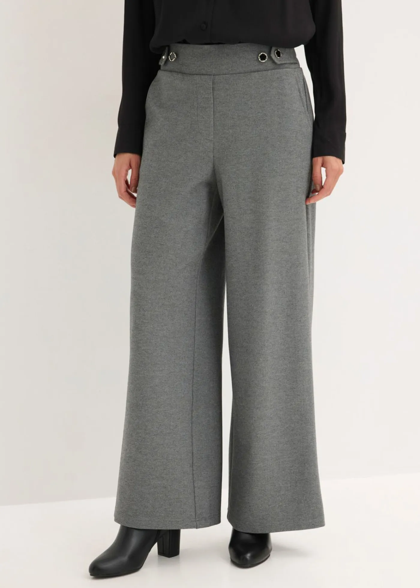 Clearance Pantalón de punto con cierre decorativo Mujer Pantalones