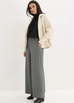 Clearance Pantalón de punto con cierre decorativo Mujer Pantalones