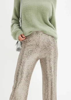 Sale Pantalón de punto con lentejuelas Mujer Pantalones