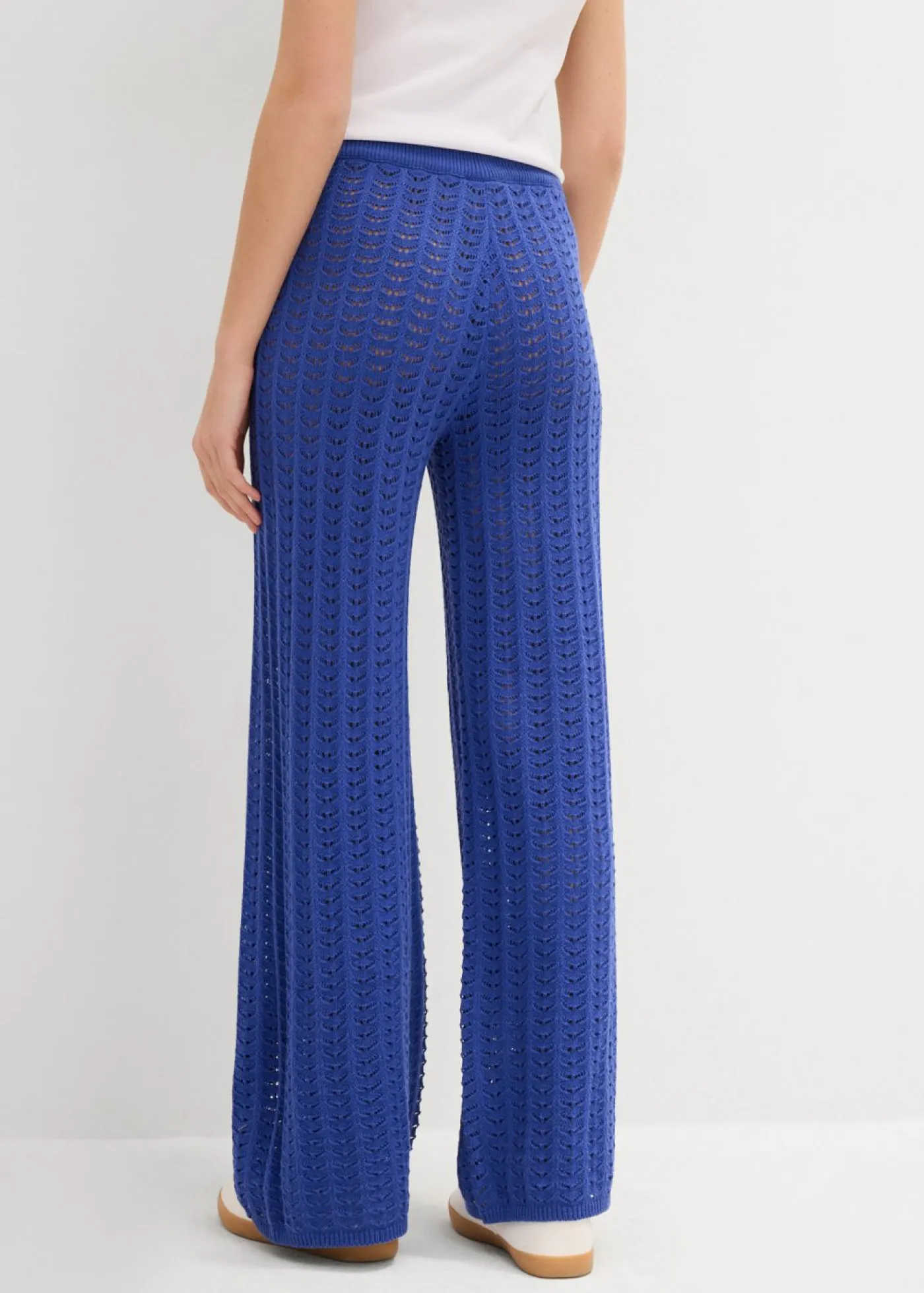 Discount Pantalón de punto con patrón calado Mujer Pantalones