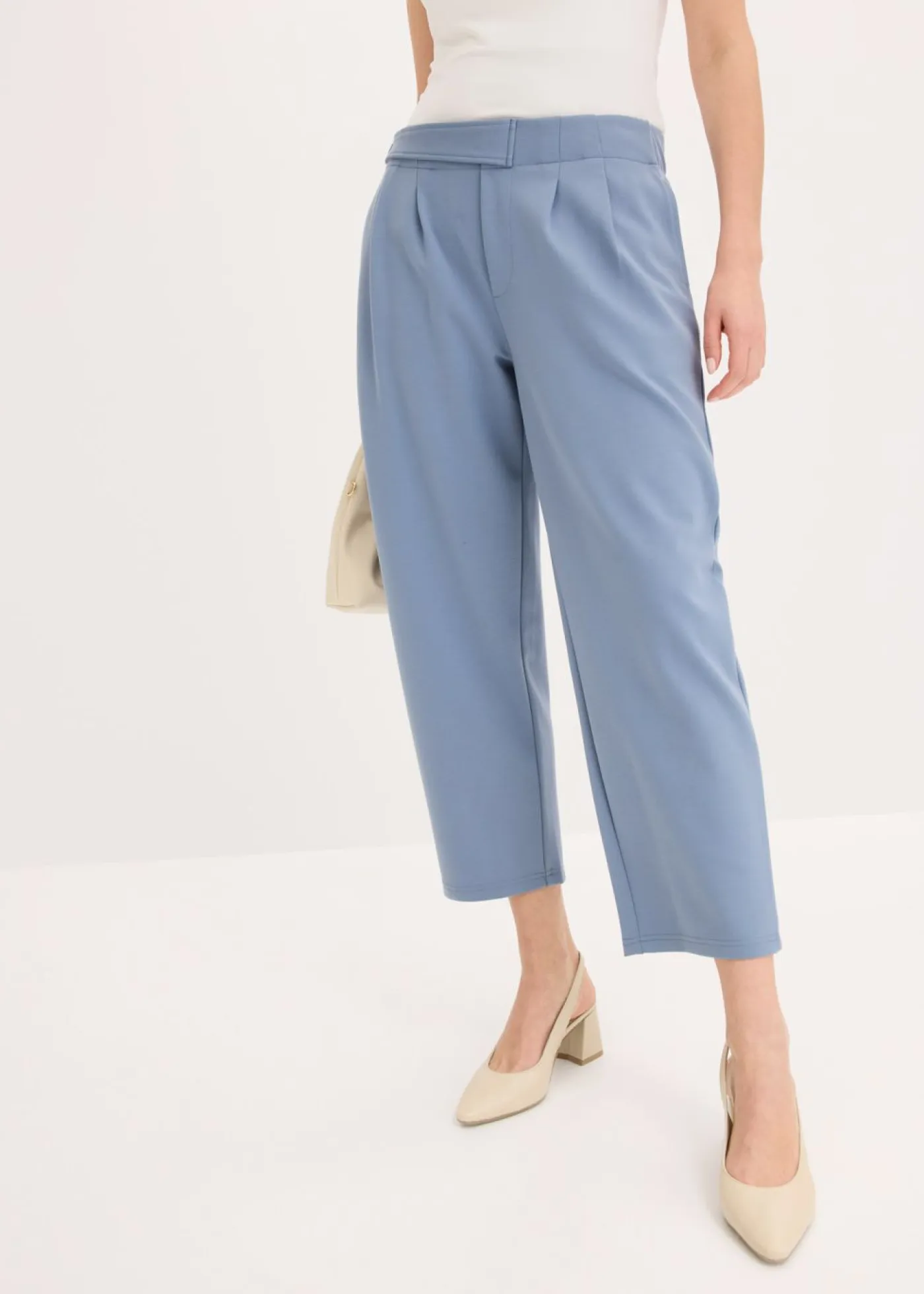 Sale Pantalón de punto con pinzas Mujer Pantalones