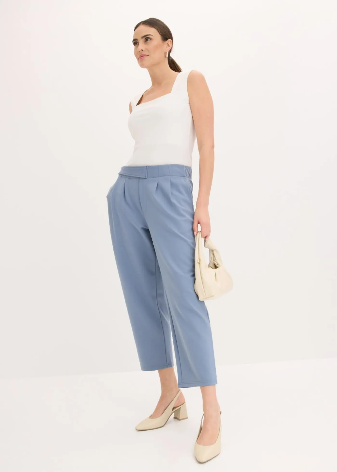 Sale Pantalón de punto con pinzas Mujer Pantalones