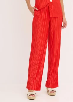 Clearance Pantalón de punto con plisado Mujer Pantalones
