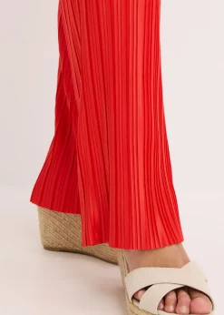 Clearance Pantalón de punto con plisado Mujer Pantalones