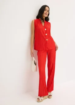 Clearance Pantalón de punto con plisado Mujer Pantalones