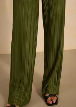 New Pantalón de punto con plisado Mujer Pantalones