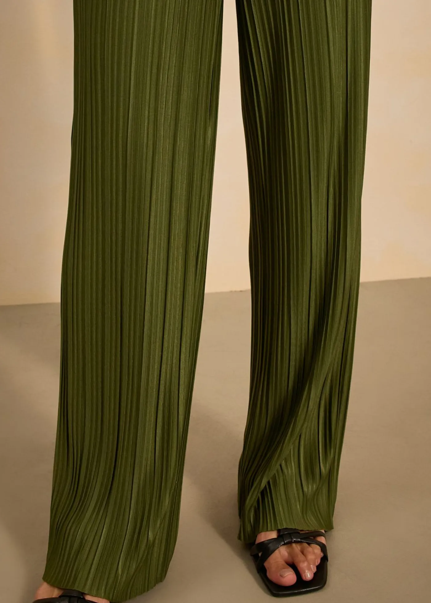 New Pantalón de punto con plisado Mujer Pantalones