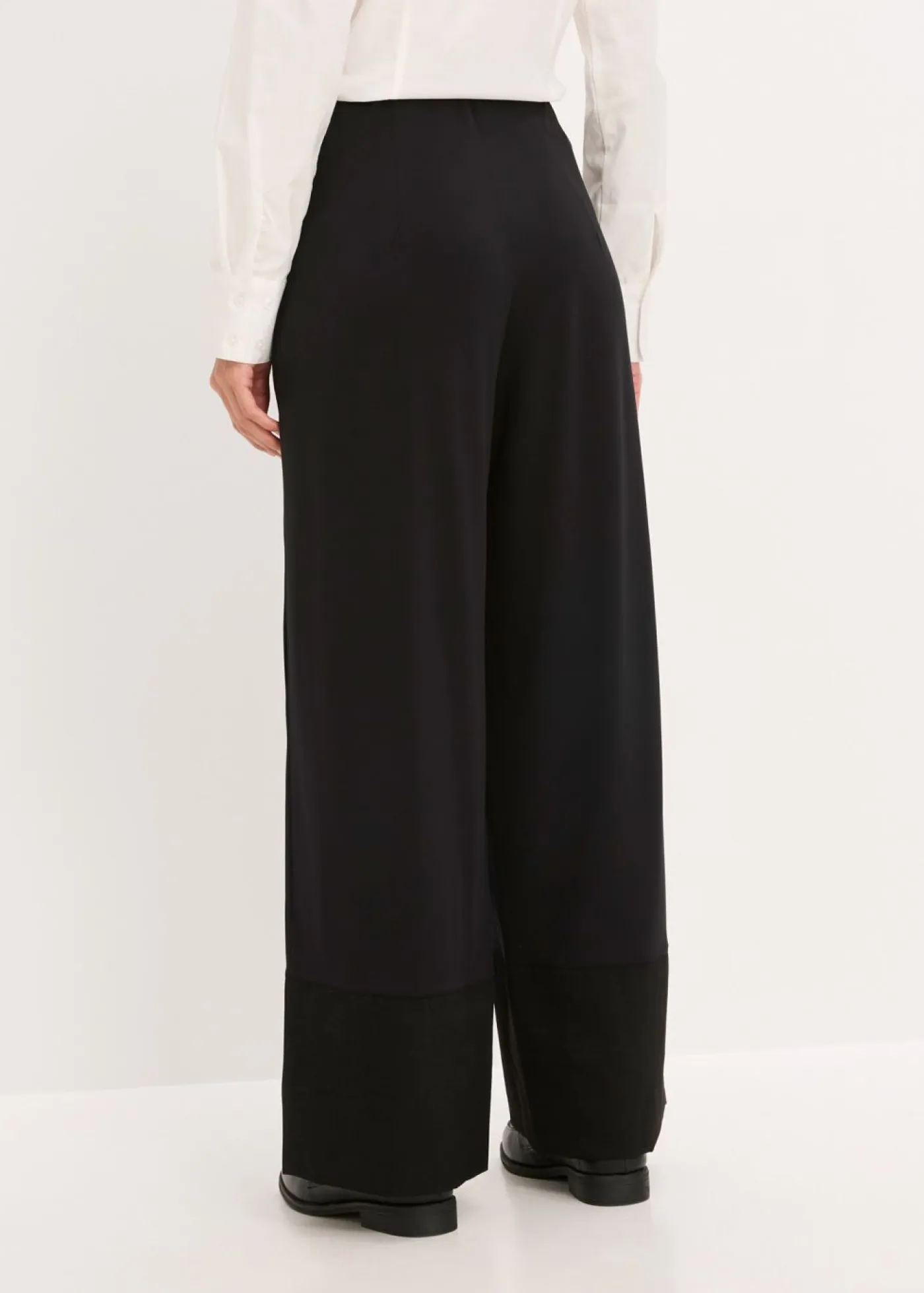 Best Pantalón de punto con ribetes de satén Mujer Pantalones