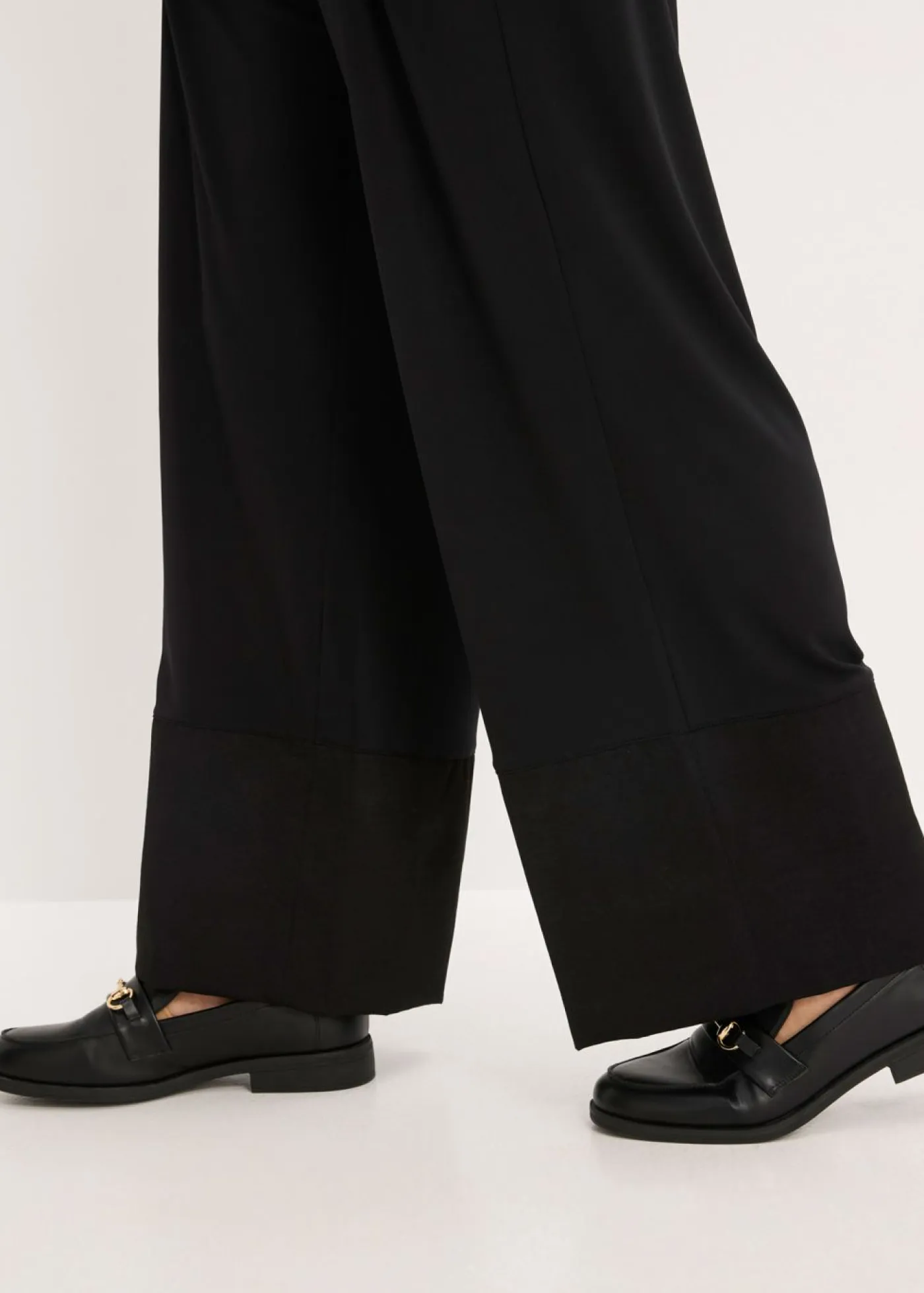 Best Pantalón de punto con ribetes de satén Mujer Pantalones