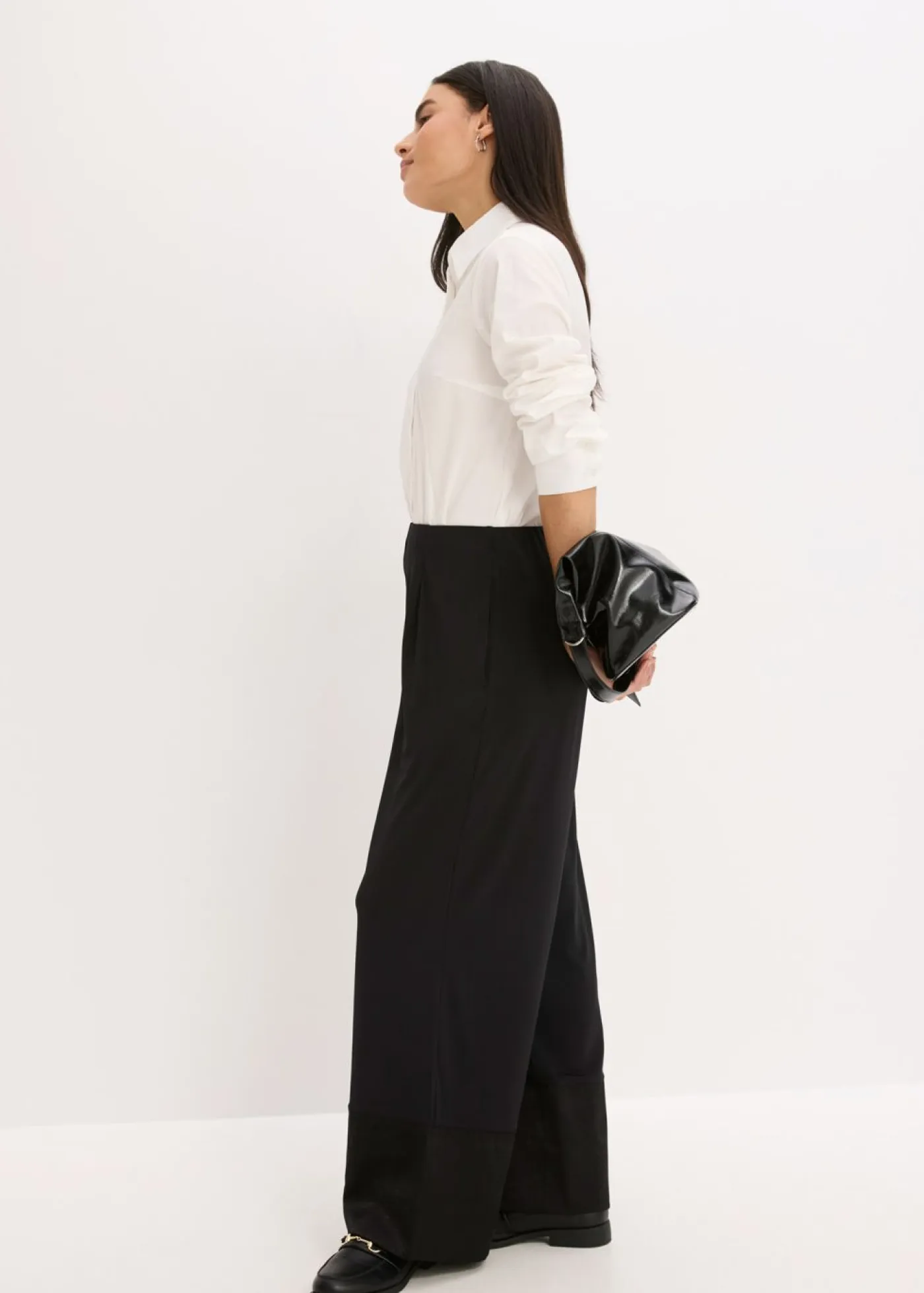 Best Pantalón de punto con ribetes de satén Mujer Pantalones