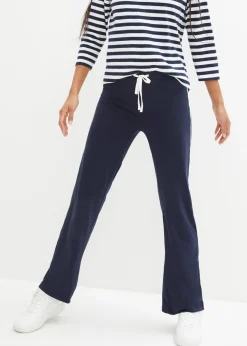 Discount Pantalón de punto de algodón con elástico Mujer Básicos|Pantalones